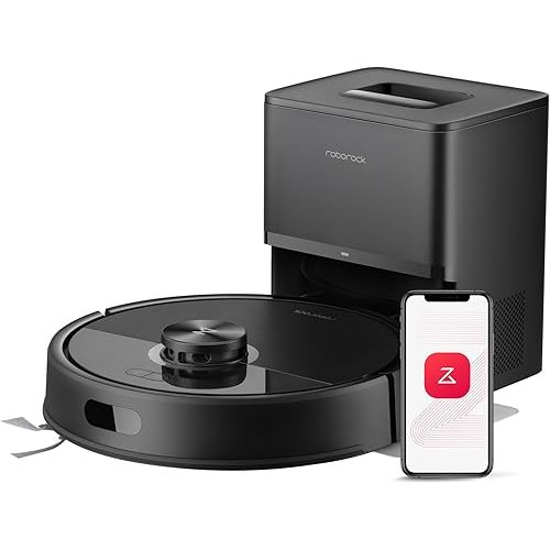 roborock Q7 M5+ Robot de aspiradora y fregona, actualización de Q5 Max+, hasta 7-9 semanas de autovaciado, succión de 10000 Pa, sistema dual anti-enredo para pelo de mascotas y alfombras, navegación