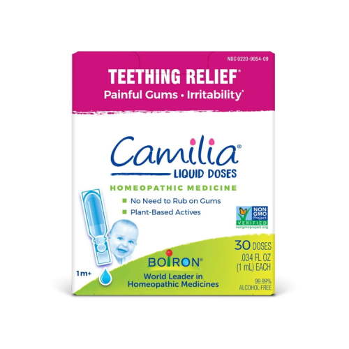 Boiron Camilia Liquid Dose, Homeopathic Medicine for Teething Relief, Painful Gums, Irritability, 30 Single Liquid Doses