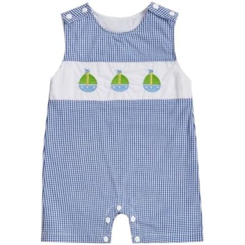 Karuedoo Newborn Baby Boy Summer Clothes Animal Embroidery Plaid Sleeveless Romper Jumpsuit Overall Bodysuit One-Piece Outfit