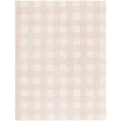 Easy Care ECR216 Machine Washable Hand Woven Indoor Area Rug - Ivory/Beige - 4'x6' - Safavieh: Check Pattern, Recycled Cotton, Medium Pile