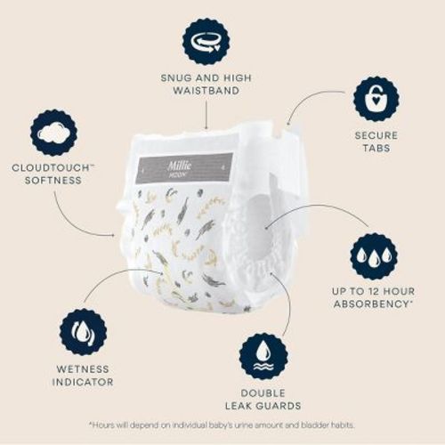 Millie Moon Luxury Disposable Diapers - Size 1 - 108ct