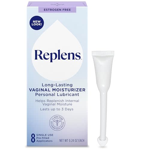Replens Long-Lasting Vaginal Moisturizer, Relieves Vaginal Dryness for Up to 3 Days, Fragrance Free, 8 Pre-Filled Applicators