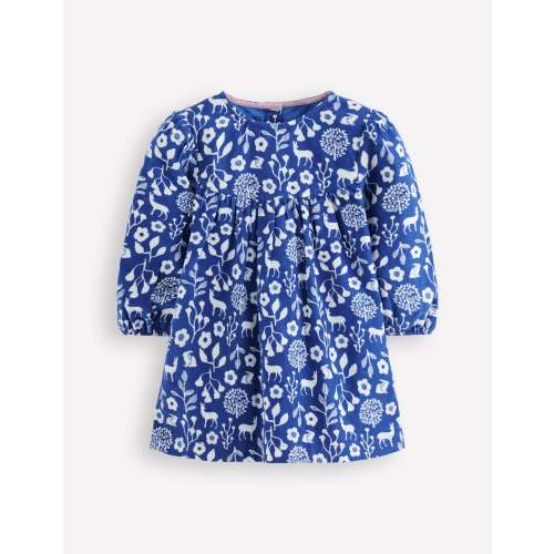 Yoke Detail Woven Dress-Blue Woodland Walk