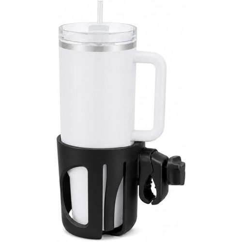 Cup Holder Compatible with Doona Car Seat & Stroller, Doona X & Doona+ – 360° Adjustable Clamp, Spill-Resistant, Secure Hold, Fits Stanley Quencher (30 & 40 oz), Bottles & Travel Mugs (Black)