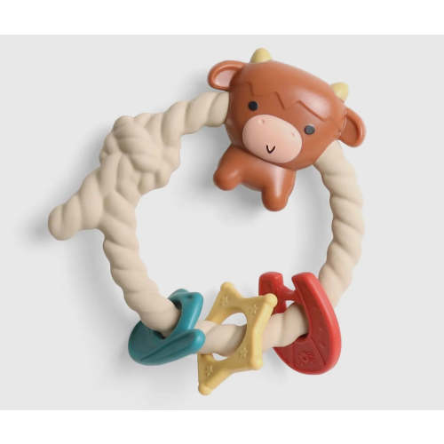 Highlander cow teether rattle