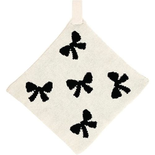 Stephan Baby Plush Blankets - Soft Absorbent Blankie with Paci-Clip for Pacifiers and Teething Toys, 9" Square, Bows