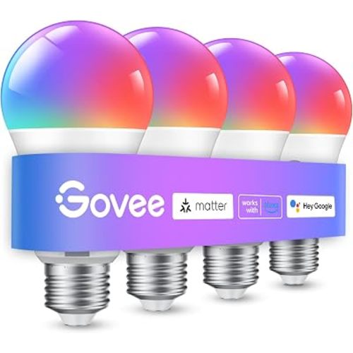 Govee Smart Light Bulbs, A19 Color Changing Light Bulb, 800 LM, E26 Base