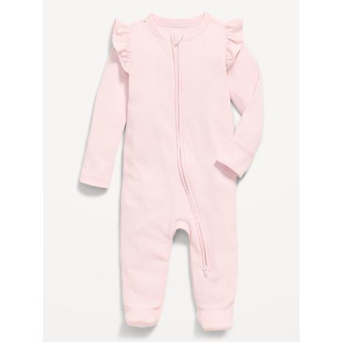2-Way-Zip Sleep & Play Ribbed Footed One-Piece for Baby