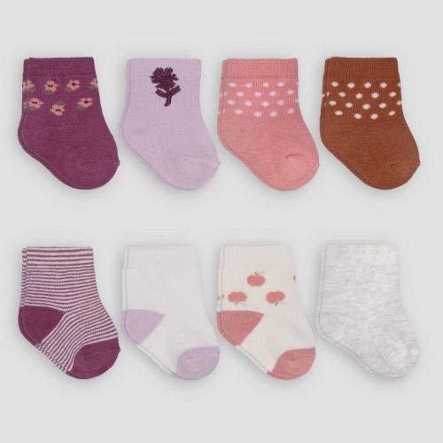 Carter's Just One You® Baby Girls' 8pk Floral Crew Socks, Size: 0-3M