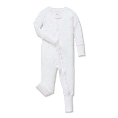 Baby's Pima Peekaboo Romper in Grey Stars