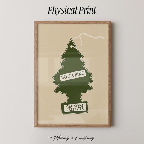 Take A Hike Poster | Funny Outdoors Art, Pine Tree Print