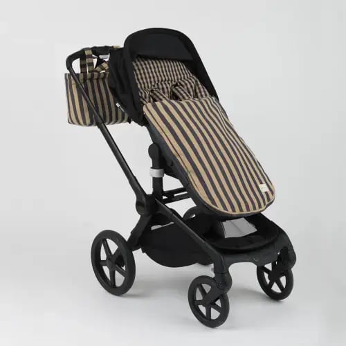 Stroller Footmuff - Navy + Caramel - PRE ORDER · Minicoton