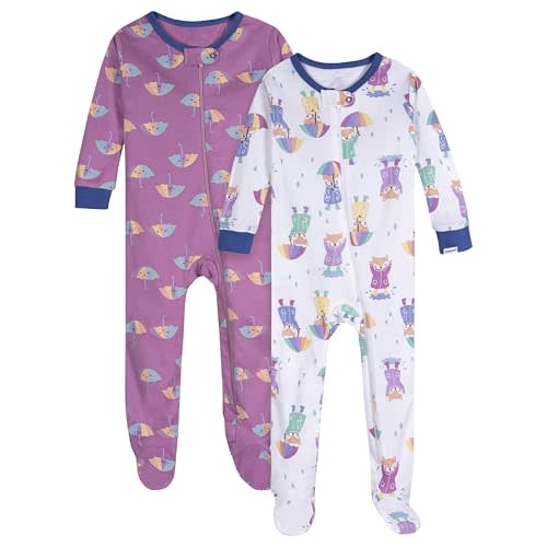 Onesies baby-girls Brand 2-pack Footed Pajamas
