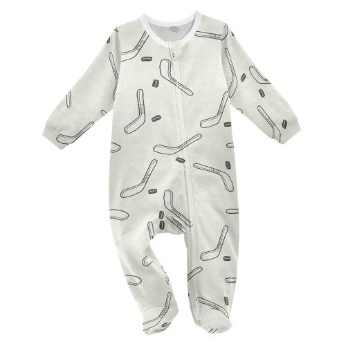 Dussdil Field Ice Hockey Player Sticks Baby One-Piece Footies Newborn Rompers Pajamas Cotton Footed Pjs for Sleep Play Boys Girls 6M