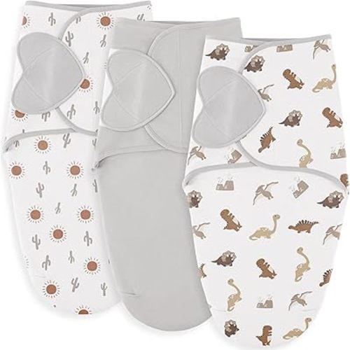 Susurration Swaddle Sleep Sacks 3 Pack 100% Muslin Cotton Swaddle Blanket Small Baby Wrap for 0-3 Months Newborn Sleep Sack Girls,Boys,Infants Essentials,Adjustable Wearable Sleeping Sack (Brown)