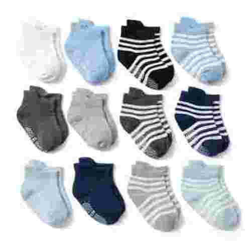 12 Pairs Baby Non Slip Socks Toddler Socks With Grips Ankle for Infants Girls Boys