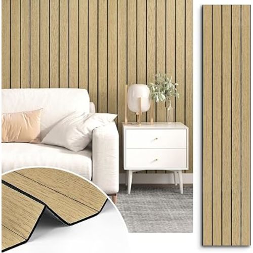 Wood Panels for Walls 3D Textured Faux Wood Acoustic Wall Panels