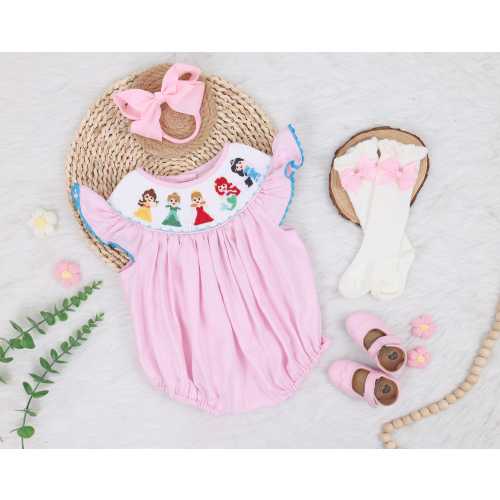 Smocked Romper, Princess Sleeveless Bubble Romper, Vacation Princess Dress, Plaid Princess, Toddler Girls Clothing, Embroidered Romper