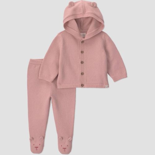 Little Planet By Carter's Baby Girls' 2pc Footed Bear Set - Pink 3M
