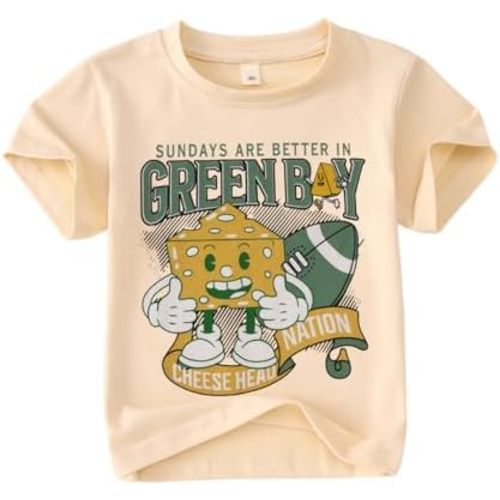 CM C&M WODRO Toddler Baby Boy Girl Football Shirt Cheese Game Day T-Shirt Kids Short Sleeve Football Fans Gift Tee Tops