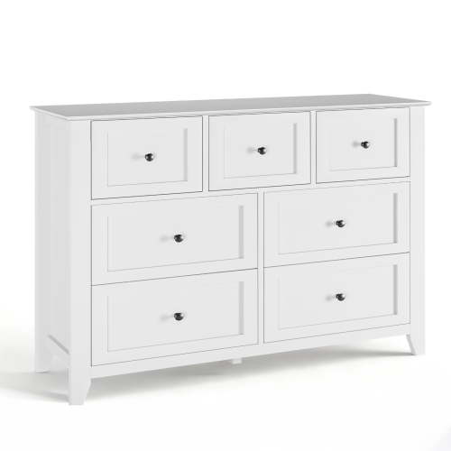Wide 7-Drawer Dresser for Bedroom - Modern Farmhouse Style, Multi-Purpose Storage Chest