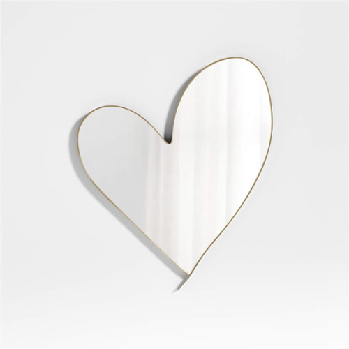 Large Heart Brass Metal Wall Mirror by Leanne Ford