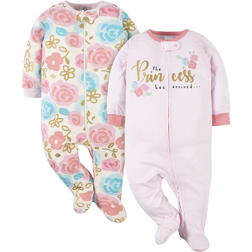 Gerber Baby Girls 2-pack 'N Play And Toddler Sleepers, Princess Pink, Preemie US