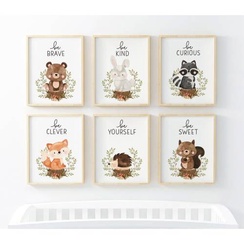 Woodland Nursery Decor, Gender Neutral Nursery, Printable Nursery Wall Art, Woodland Animals Nursery, Animal Prints For Nursery
