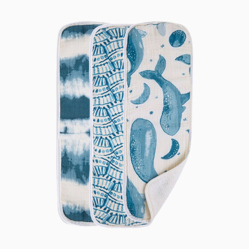 Crane Baby Cotton Muslin and Terry Burp Cloth Set (3 Pack) - Caspian