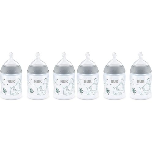 NUK Smooth Flow Anti Colic Baby Bottle, Elephant, 5 Ounce (6 Pack)