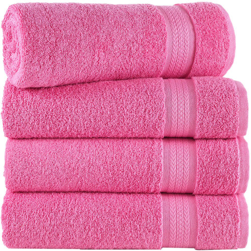 Eider & Ivory™ 4 Pack Bath Towels Quick-Dry High Absorbent 100% Turkish Cotton Towel for Bathroom, Guests, Pool, Gym, Camp, Travel, College Dorm, Shower & Reviews | Wayfair