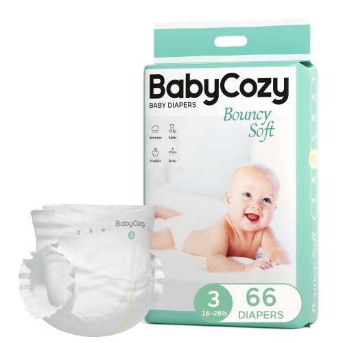 Baby Diapers Size 3(16-28lb),66 Count Unbranded Dry Disposable Diapers,Bouncy Soft Diapers Hypoallergenic Without Chlorine, Eco Friendly,Stop Overnight Diapers Leak