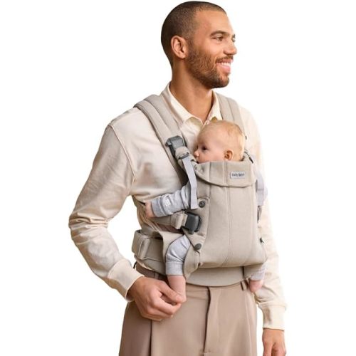 BabyBjörn Baby Carrier Harmony, Woven mélange, Light Beige | 3-in-1 Ergonomic Baby Carrier; Newborn, Facing-in, Outward-Facing, and Back Carrying Positions Supported (7-40 lbs), Newborn to Toddler