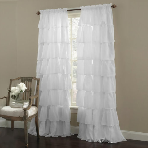 House of Hampton® Azariah Solid Semi-Sheer Rod Pocket Curtain Panels & Reviews | Wayfair