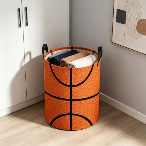 Ball Type Round Laundry Basket,Laundry Hamper for Nursery Boy and Girl,Waterproof Foldable Laundry Basket for Baby Room,Dormitory,Bedroom,Bathroom