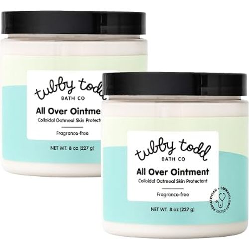 TUBBY TODD All Over Ointment Baby Eczema Cream, Everyday Multi-Purpose Baby Skin Relief Cream, Sensitive and Dry Skin, Rash & Irritation - Steroid & Gluten Free, Fragrance-Free, 8 oz, 2 Pack