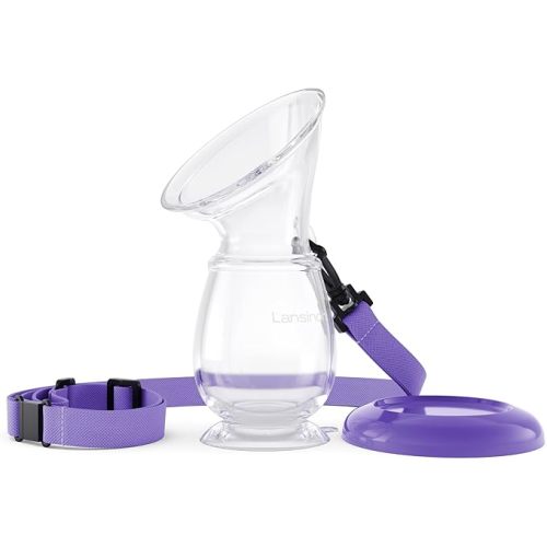 Lansinoh Manual Breast Pump, Hand Pump with Comfortable Flange, Includes 5oz Baby Bottle with Slow Flow Nipple, Breastfeeding Essentials