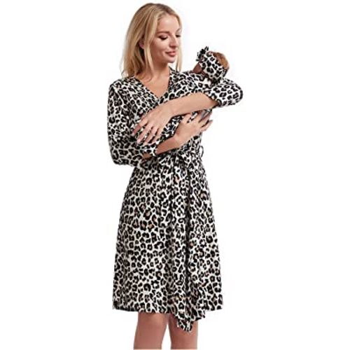 Galabloomer Maternity Robe and Baby Receiving Blanket, Matching Mommy Labor Delivery Robe and Swaddle Set