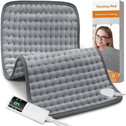 Heating Pad for Back Pain Relief, Heating Pads for Period Cramps with 9 Heat Settings & 4 Timers Auto-off, Machine Washable, Dry & Moist Heat, Soft Electric Heating Pad for Sore Muscles,Gift,12''×24''