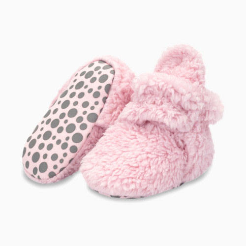 Zutano Furry Gripper Bootie - Baby Pink Furry, 6 M