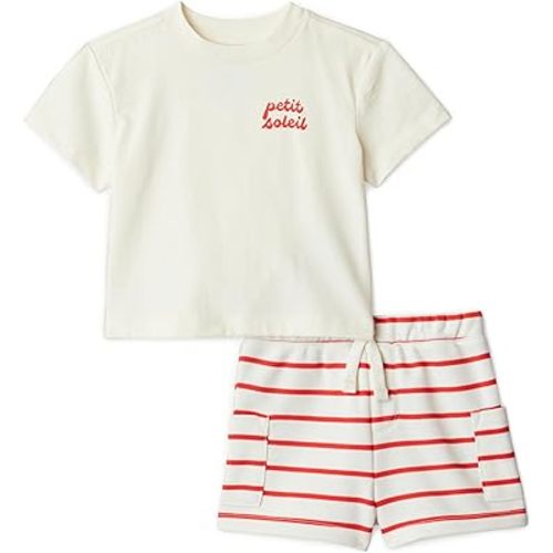 Amazon Essentials x Sofia Grainge Babies, Toddlers, and Boys' T-Shirt and Short Play Set, Multipacks