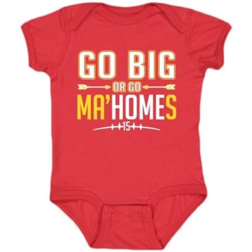 Xtreme Apparrel Go Big or Go Ma'homes Kid's Bodysuit for Football Fans