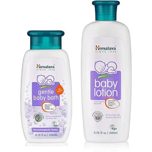 Himalaya Gentle Baby Bath Plus Gentle Baby Lotion 6.76 oz/200 gm - BUNDLE