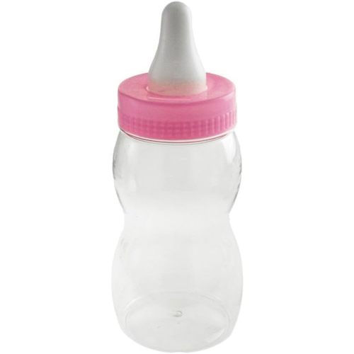 Homeford Jumbo Milk Bottle Coin Bank Baby Shower Plastic Container, 10-inch, Light Pink