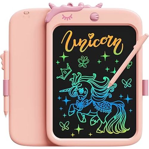 bravokids 10inch LCD Writing Tablet for Kids, Colorful Toddlers Toys Drawing Board, Educational GirlsToys, Unicorn Doodle Board Toys for 2 3 4 5 6 7 8 Year Old, Boys Birthday Christmas Gifts