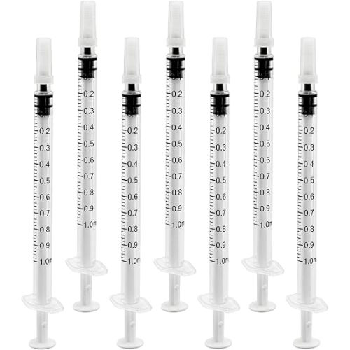 30Pack 1ml Syringe for Liquid, 1cc Plastic Small Syringe without Needle