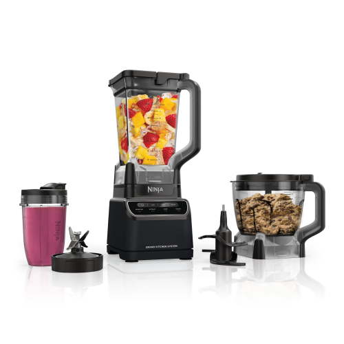 Ninja Grand Kitchen System Blender, Smoothie, Chop, Dough, 4 Preset Programs, 3 Speeds, 1200W, 72 Oz, KS500 Black