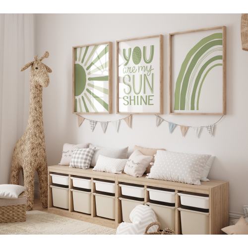 Boy Sage Green Nursery decor, Boy Boho Rainbow Nursery, Sage Nursery, Boys Room Decor, You Are My Sunshine Print, Boys Nursery Wall Art