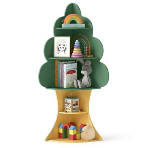 Costway Tree Bookshelf for Kids 5-Tier Children Book Display Rack Toy Storage Organizer