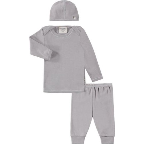 Rib Long Sleeve Top, Leggings & Hat Set, 6-9M